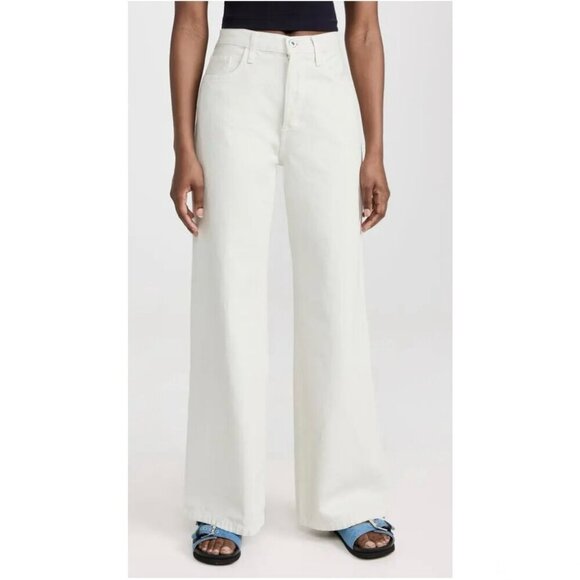 Favorite Daughter Denim The Masha Wide Leg Jeans Stone Cream Beige Plus Size 32 - Picture 1 of 14